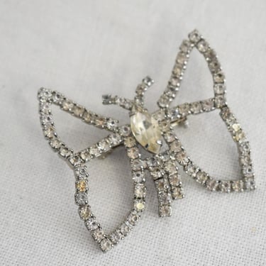 1960s Rhinestone Butterfly Brooch 