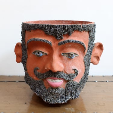 Vintage Head Planter Large Studio Pottery- California Funk After Robert Arneson 