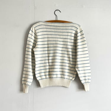 Vintage 80s 90s REI Striped Boatneck Knit Sweater Size M 