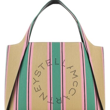 Stella Mccartney Woman Embroidered Raffia Stella Logo Shopping Bag