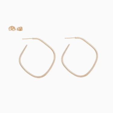 COLLEEN MAUER | Gold Square Hoop Earrings (Size Small)