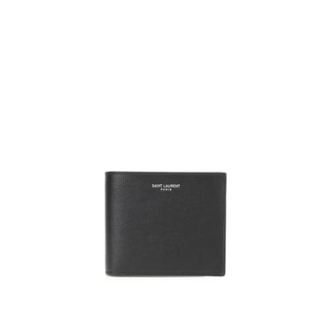 Saint Laurent Bi-Fold Leather Logo Wallet Women