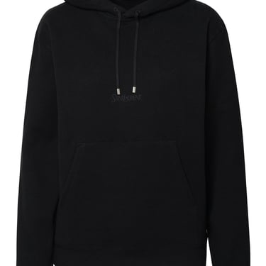 Saint Laurent Black Cotton Sweatshirt Woman