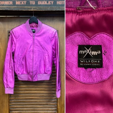 Vintage 1980’s Neon Pink Mod New Wave Cropped Bomber Jacket, 80’s Vintage Clothing 