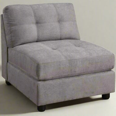 Claude Grey Armless Tufted Back Side Chair FFE258-64