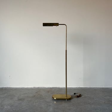 Casella Adjustable Brass Pharmacy Floor Lamp 