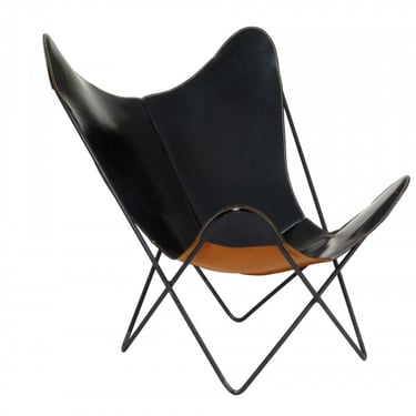 1960s Leather Butterfly Chair by Jorge Ferrari-Hardoy for Knoll