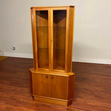 Turnidge Vintage Teak Corner Display Cabinet