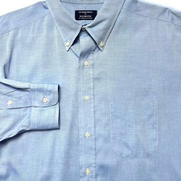 Vintage Gitman Bros for Rochester Oxford Cloth Button-Down Shirt ~ size 18 - 33  / fits XL to XXL ~ 100% Cotton ~ USA Made ~ ocbd 