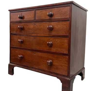 Free shipping within continental US - Antique 5-Drawer Georgian Chest Dresser Mahogany Solid Wood Handles, Mid-Late 19th Century, UK Import 