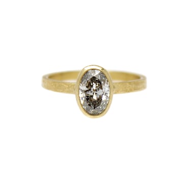 Elevated Dot Ring with One-of-a-Kind Salt &amp; Pepper Diamond