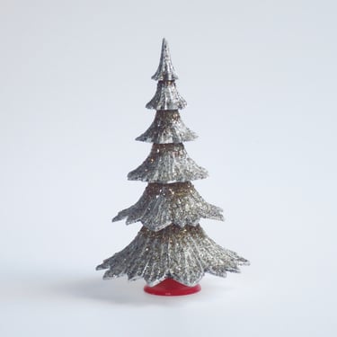 Vintage Plastic Christmas Tree with Glass Glitter 