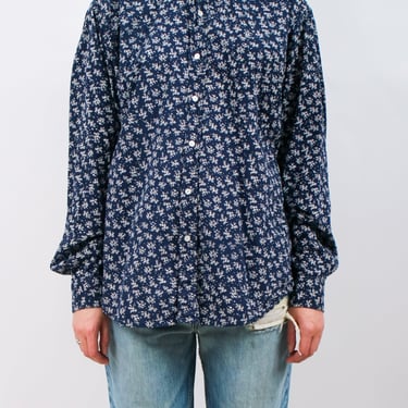 2000s Y2K Mens Club Monaco Floral Button Up Shirt