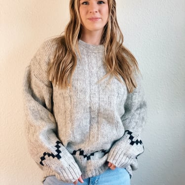 Vintage Gray Wool Blend Sweater 
