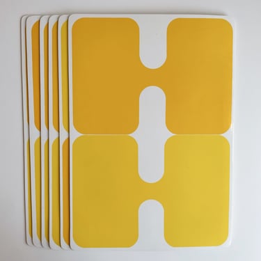 Set of 6 Yellow Mod Vinyl Placemats
