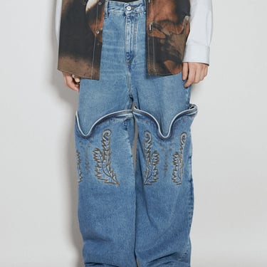 Y/Project Men Evergreen Maxi Cowboy Cuff Denim Jeans
