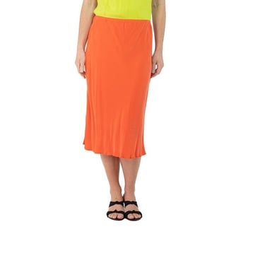 Morphew Collection Neon Orange Cold Rayon Bias Skirt Master Medium 