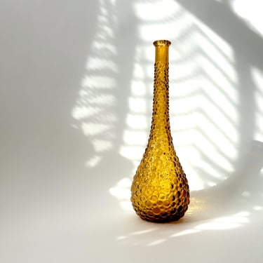 Vintage Amber Empoli Bubble Genie Decanter Bottle - Midcentury Modern 