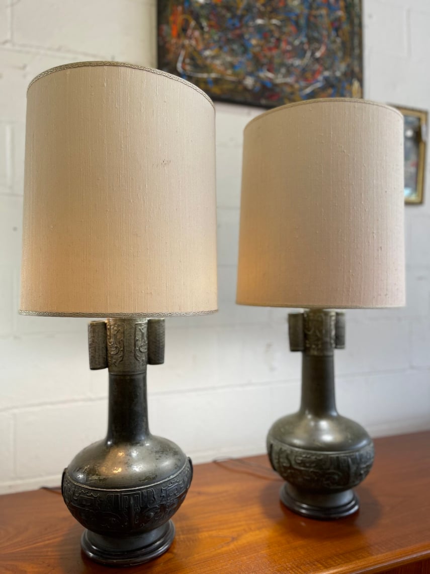 Mid Century Metal Brutalist Table Lamps | Urban Goods | San Antonio, TX