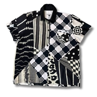 black and white 'all-over reroll' shirt (xxl)