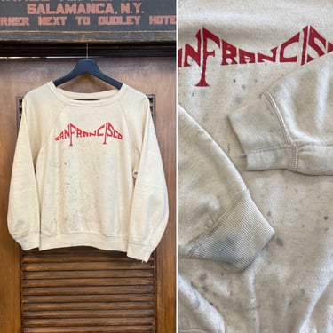 Vintage 1970’s “San Francisco” Bridge Graphic Long Sleeve Cartoon Sweatshirt, 70’s Pullover, Vintage Clothing 