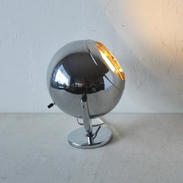 Robert Sonneman Style Chrome Eyeball Table Lamp Vintage Mid Century Modern 