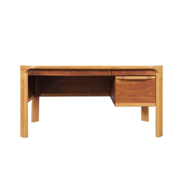 American Crafted Walnut and Oak Desk Attributed to Lou Hodges