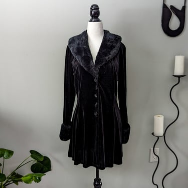 Vintage Winter Velvet Black Jacket/Dress 