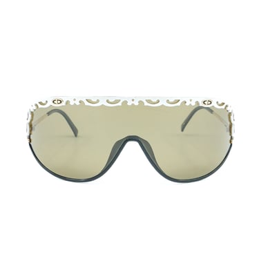 Christian Dior White Framed Shield Sunglasses