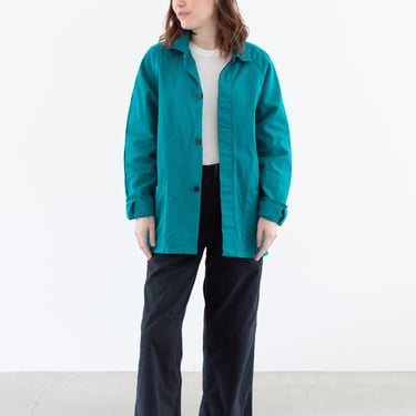 Vintage Teal Purple Chore Jacket | Unisex Cotton Utility Work | Made in Italy | S M | IT374 