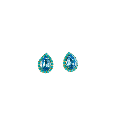 The Pink Reef Pear Stud in Light Blue