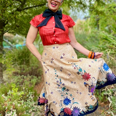 Vintage Flower Wrap Skirt 