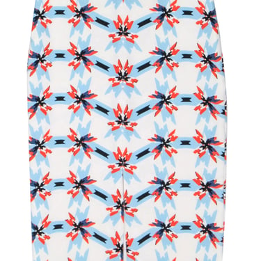 Tanya Taylor - Ivory w/ Blue & Orange Print Detail Skirt Sz 8