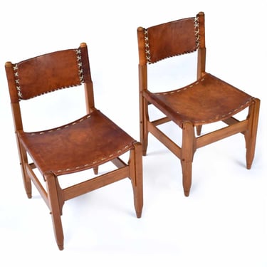 Pair of Biermann Werner for Arte Sano Colombian Leather Hunting Chairs 