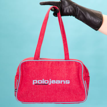 Vintage 1990s Polo Jeans Ralph Lauren Red Handbag 