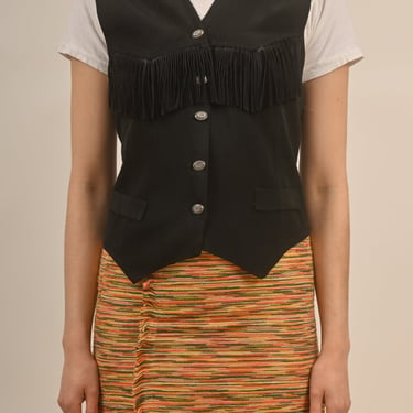 1990s Sandro Western Paris Fringe Vest