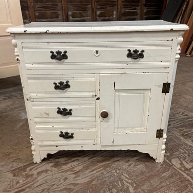 Vintage Painted Solid Wood Cabinet 30.5” X 28.75” X 16”