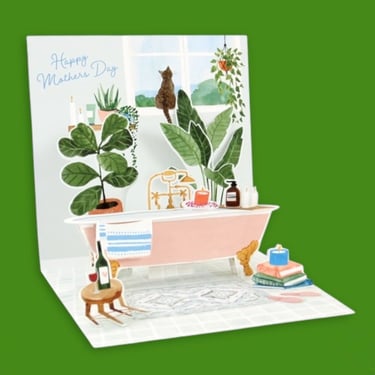 Bathtub Mother's Day Pop Up Greeting Card