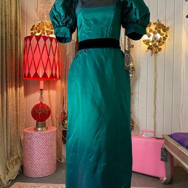 taffeta bridesmaid dress 80s A-Line/Princess Sweetheart Taffeta Prom Dresses Bowknot Vintage 80s Iridescent Sequins Dress Sleeveless FLoor-Length-MON342991, Turquoise