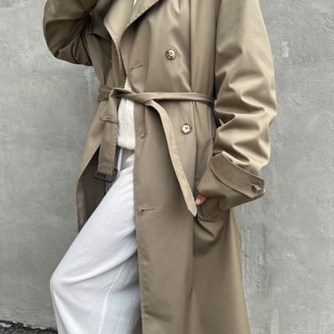 Vintage Khaki Belted Trench Coat