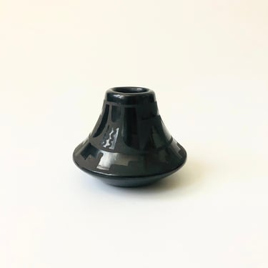 Vintage Black Pottery Vase 