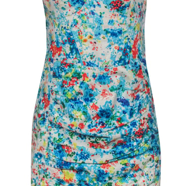 Nanette Lepore - Multicolor Printed Strapless Ruched Dress Sz 6