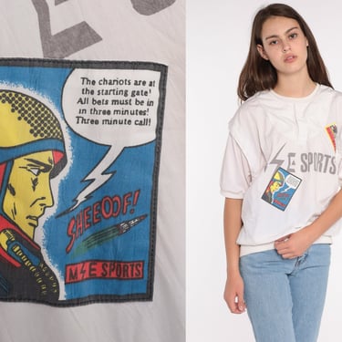 Astronaut Comic Shirt 90s Vintage Graphic Tshirt Sports Shirt Super Hero Shirt Short Sleeve Slouchy 80s Rocket Shirt Extra Large xl l 