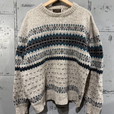 Vintage 80's Eddie Bauer sweater Nordic fair isle patterned sweater 