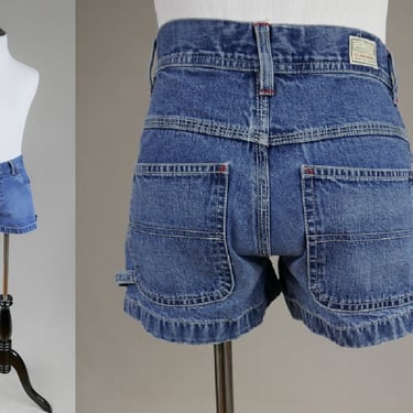 Y2K Old Navy Jean Shorts - 27 Low Rise waist - Carpenter Loop - Cotton Denim - Vintage 2001 