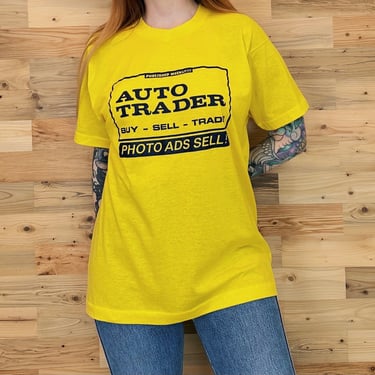 80's Vintage Auto Trader Magazine Car Ad Tee Shirt T-Shirt 