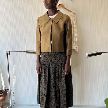 Chanel Bronze Woven Cotton Blend Bolero 