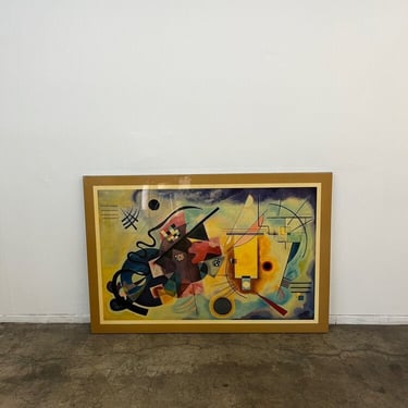 Large Wassiily Kandinsky on lacquered wooden frame 