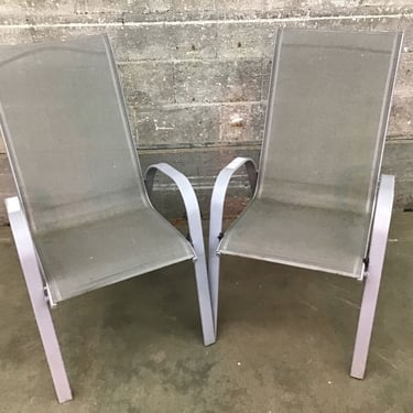 Gray Fabric Patio Chair Pair (Seattle)