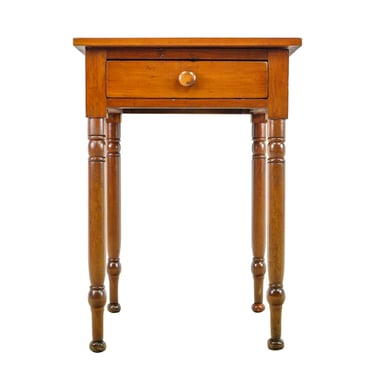 Antique Refinished Cherry Drawer Square End Table Stand